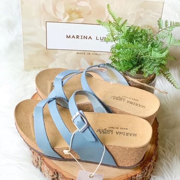 luna blue sandals